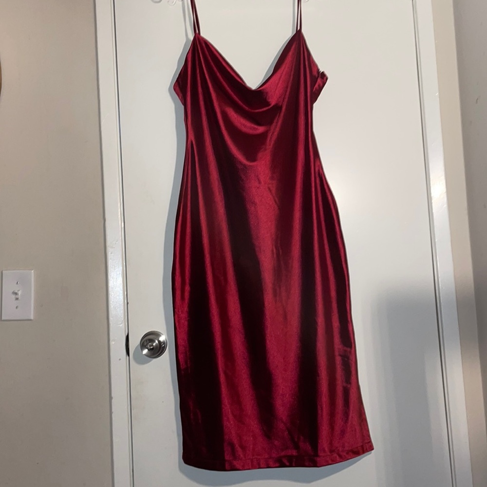 XL red sexy midi dress